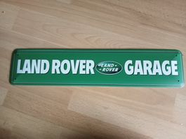 Blechschild-LAND ROVER GARAGE - 46 X 10 CM