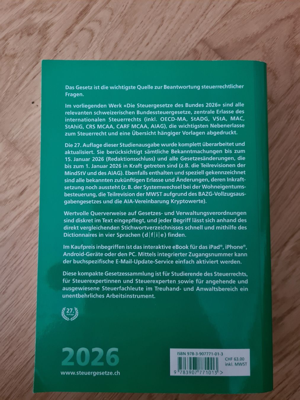 Bücher: Die Steuergesetze des Bundes 2026  – Gebraucht aus Horw von Mirii91 1