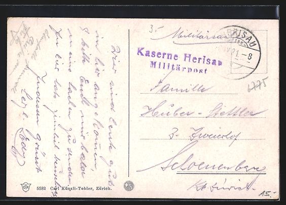Cartoline postali: AK Herisau, Teilansicht mit Säntis – Usato da Berlin venduto da bartko-reher 1