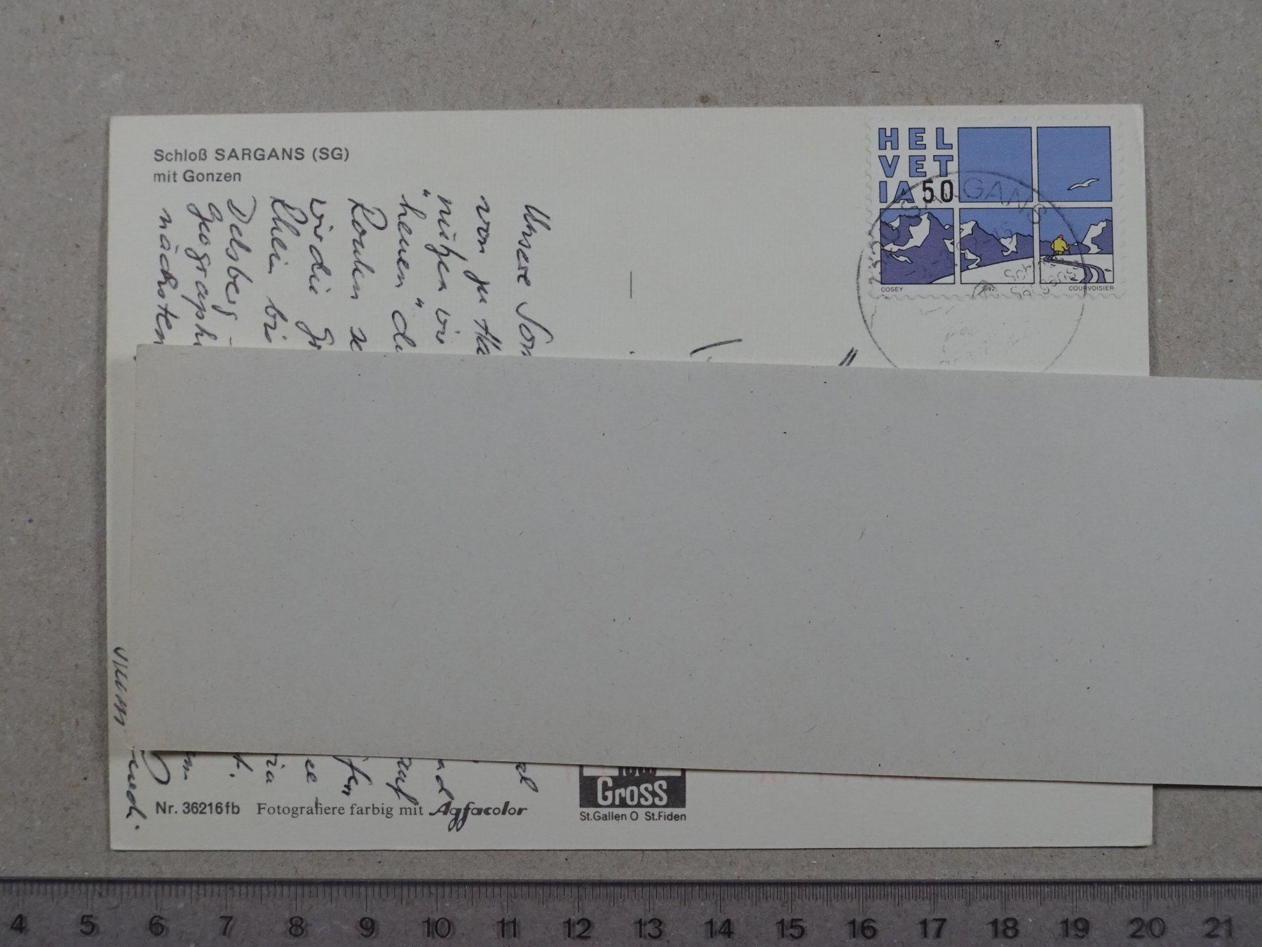 Cartes postales: Schloss Sargans, Gonzen, 1992 – D'occasion à Lenzburg par fh1 1