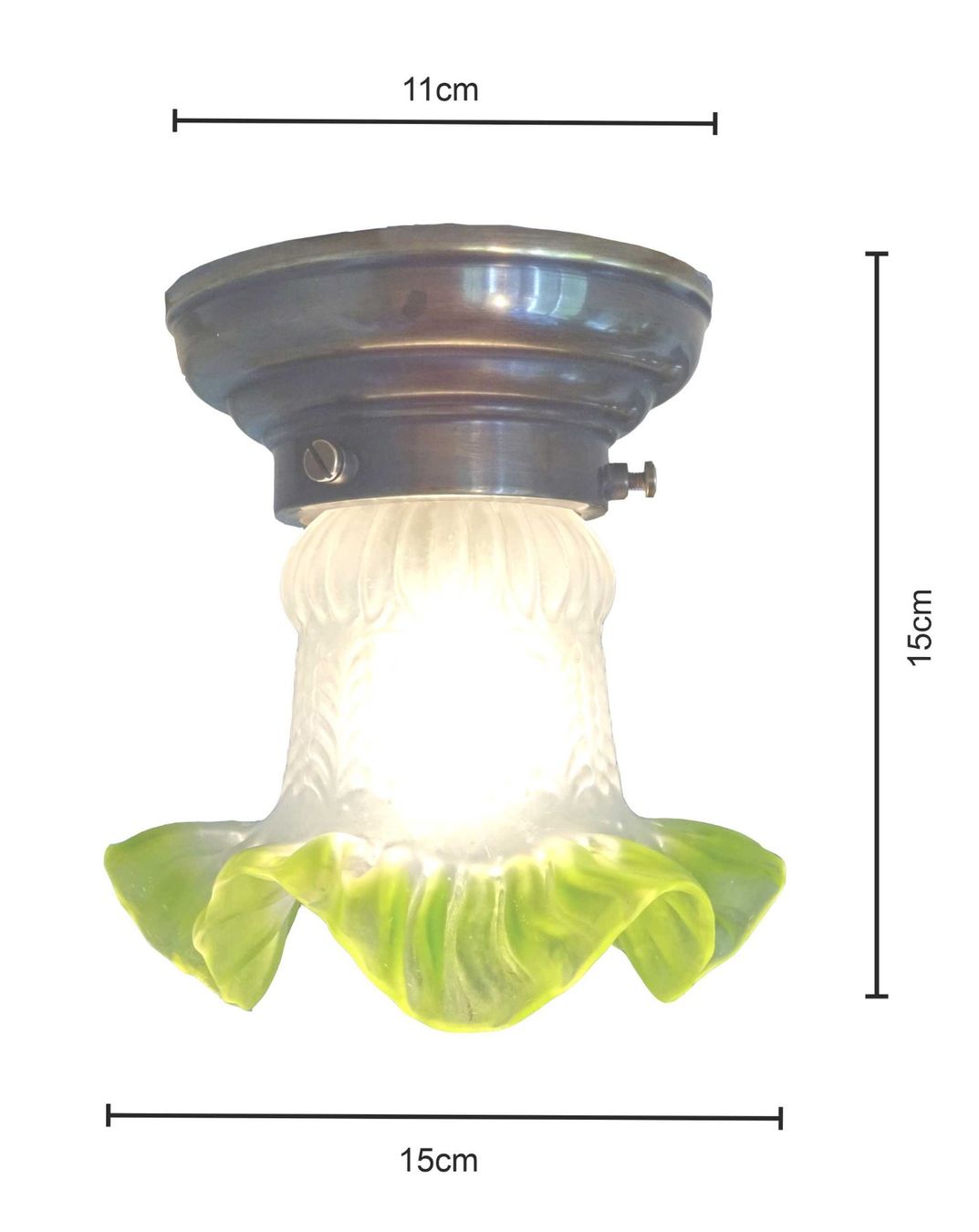 Lampadari & plafoniere: Deckenlampe, antikes Glas mit neuer Messing-Halterung – Usato da Malters venduto da ADA011 7