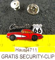 CORVETTE C1 ROT-WITH ROUTE 66 AUTO PIN MIT SECURITY-CLIP OLD