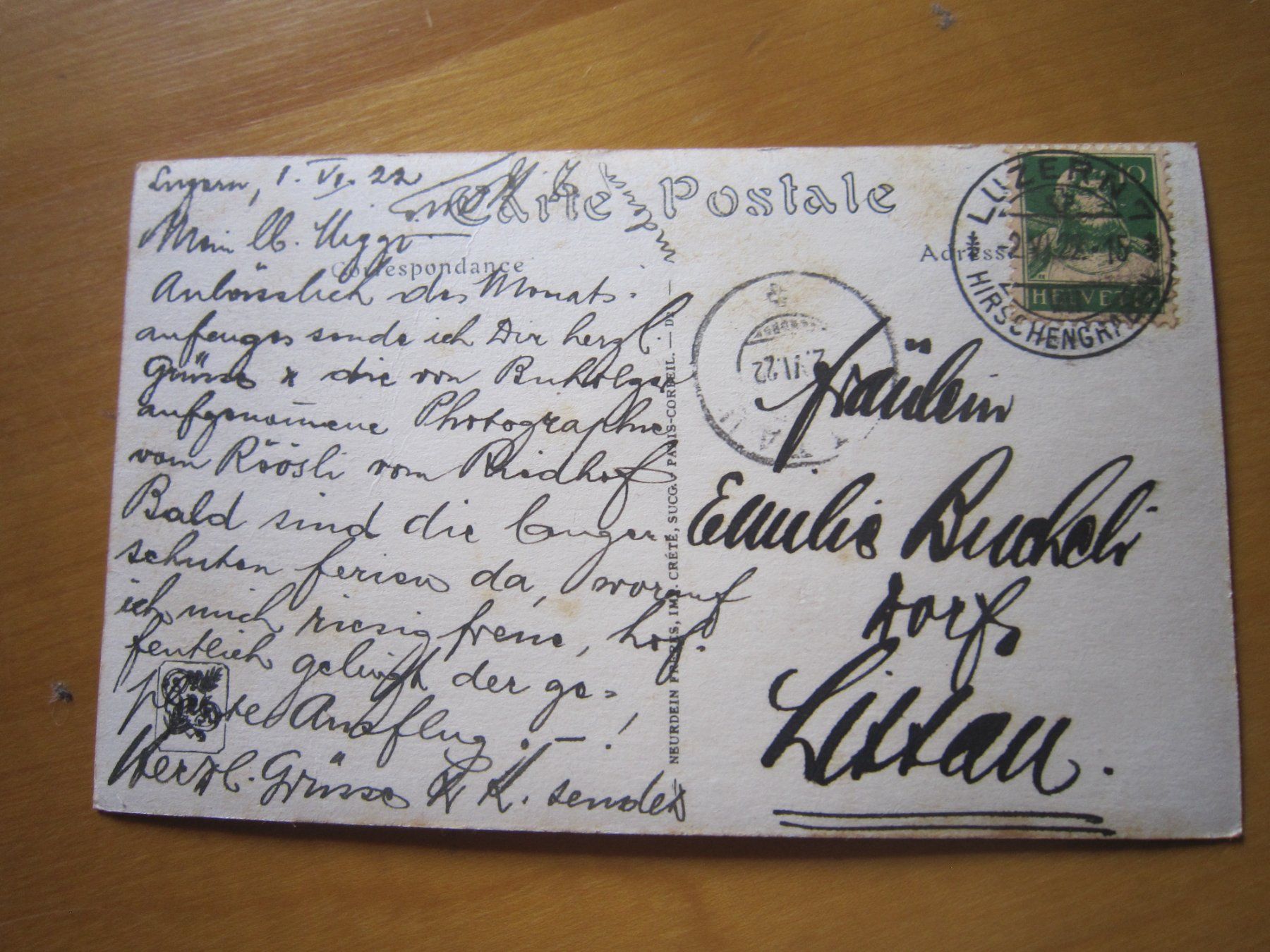 Cartoline postali: No 8 POstkarte  Jeune Fermiere 1920 – Usato da Gordola venduto da Polentaefung 2