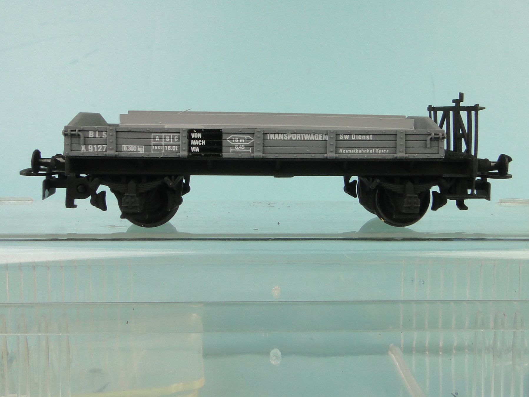 Modellini di ferrovie: Ruco 1016 BLS Flachwagen, NEU – Usato da Bülach venduto da cann11 2