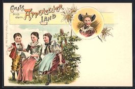 Litho Appenzell, Trachten aus dem Appenz