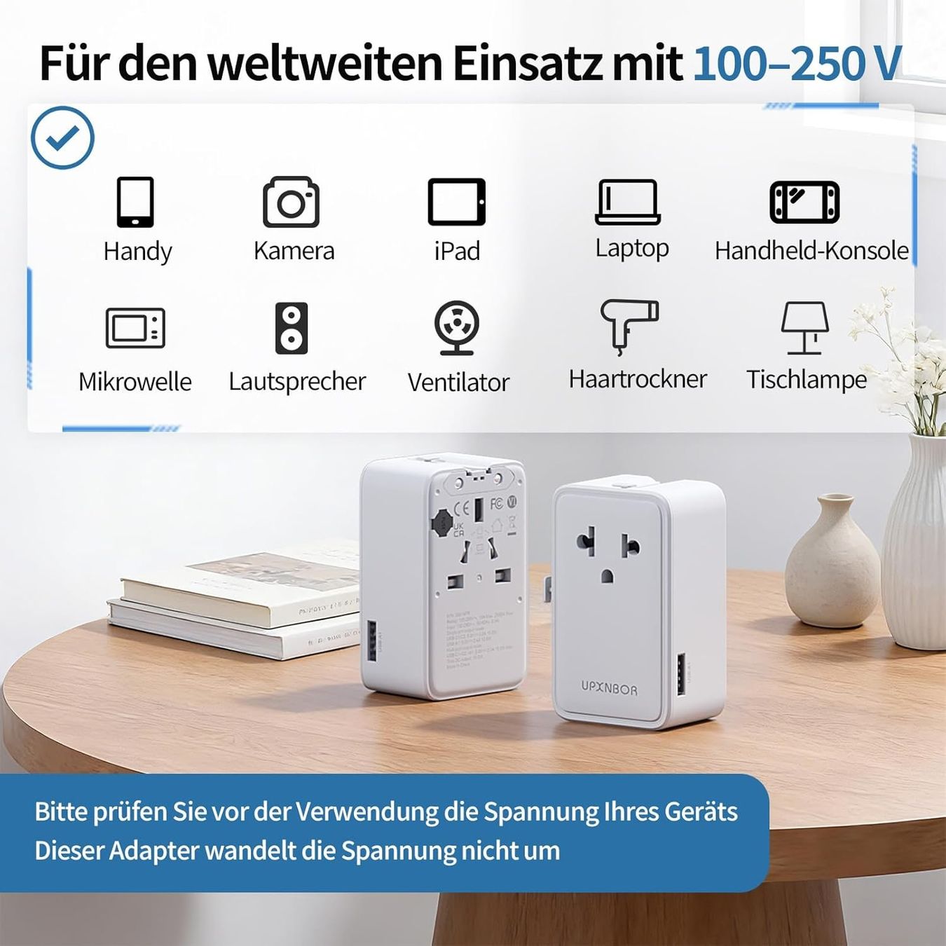 Unità & Adattatore: Universal Reiseadapter Weltweit USB-C USB-A 2500W – Nuovo e nell'imballaggio originale da Suhr venduto da SchnapperCH 6