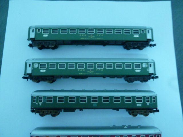 Trix Trains électriques: Minitrix 6x Waggons Spur N – D'occasion à Diepoldsau par ehrlich72 1