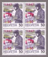 1987_W66_UNWETTERMARKE Postbeförderung_Vb_ZUSCHLAG +50 ! **
