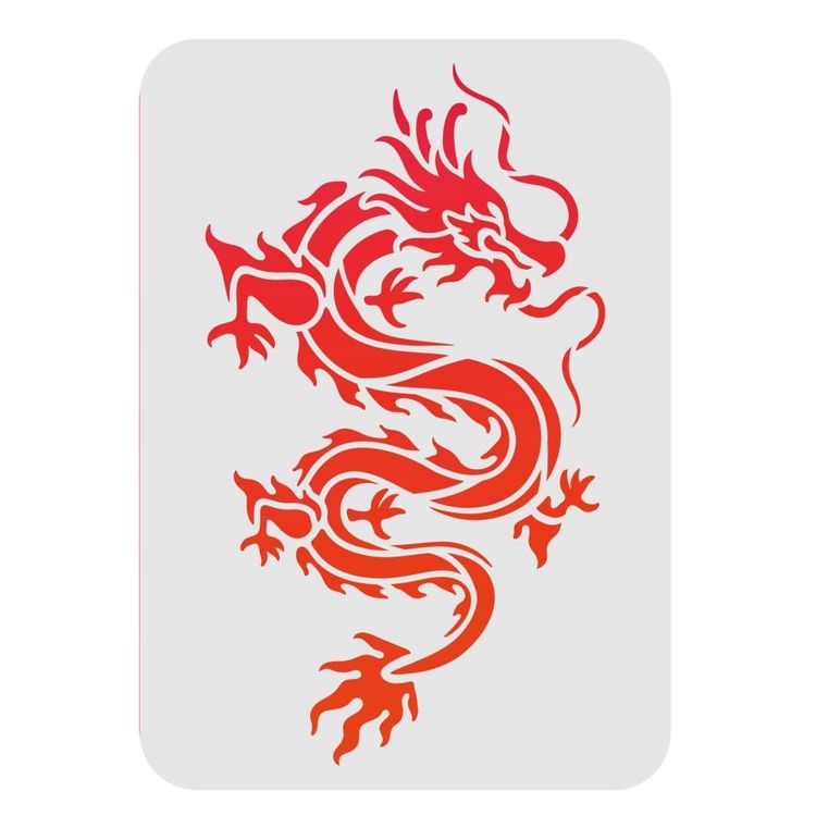  Kunststoff Schablone zum Malen "Drache" 297x210mm (Neu (gemäss 