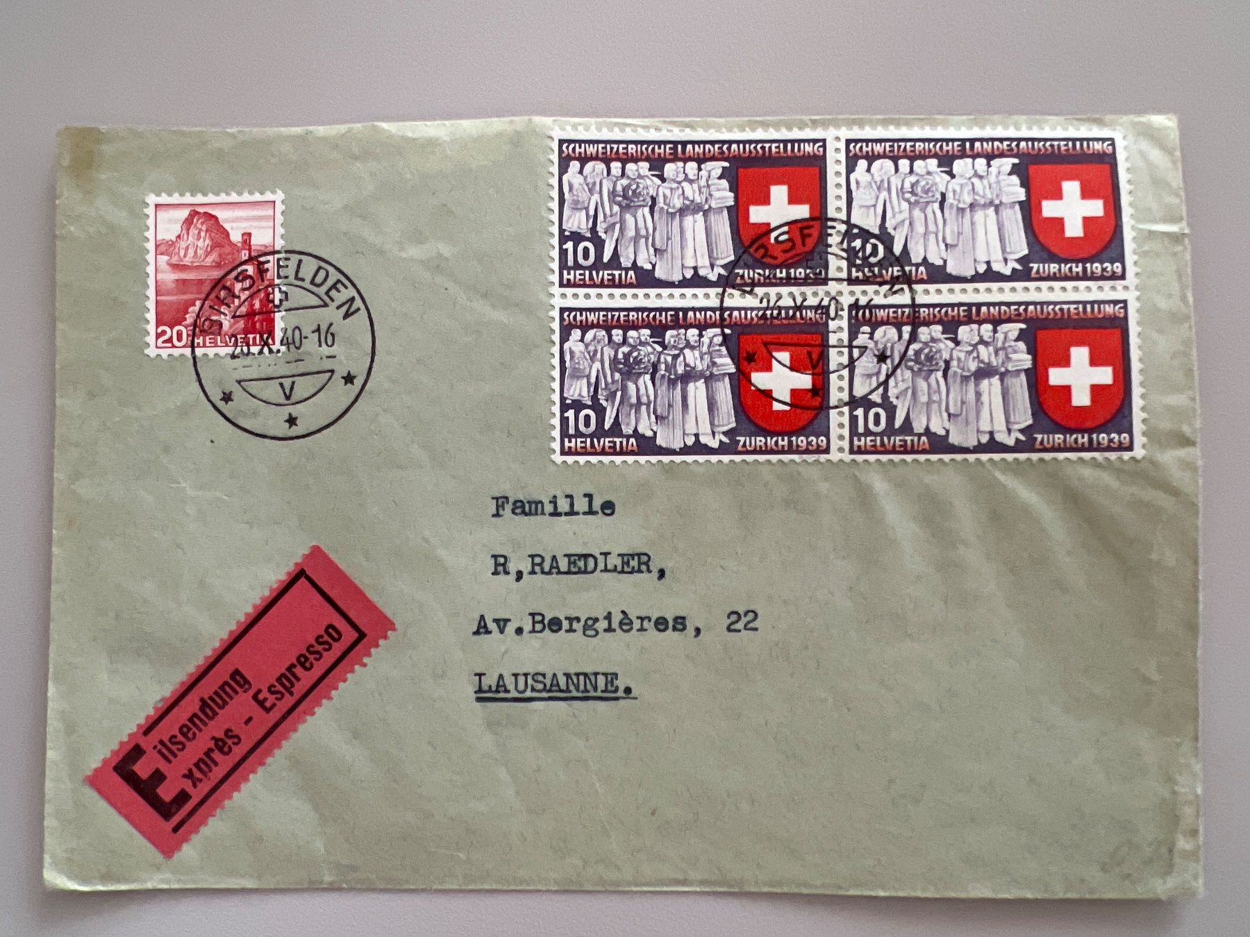Tutti i francobolli: Express Brief Nr.  219 mit Abart 1940 – Usato da Buchrain venduto da wmm