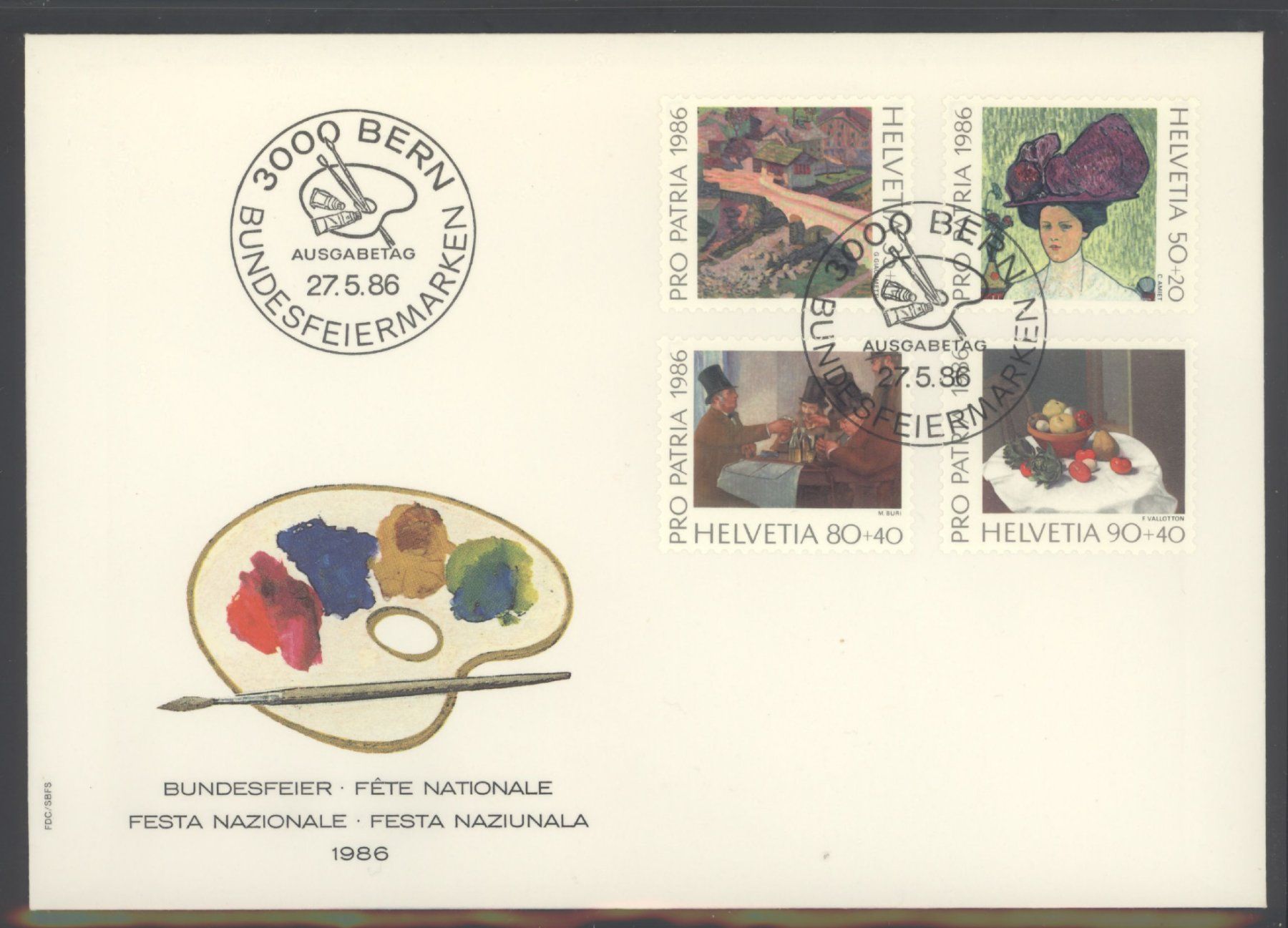 Tutti i francobolli: 1986, Pro Patria, FDC – Usato da Willisau venduto da Vollstempel