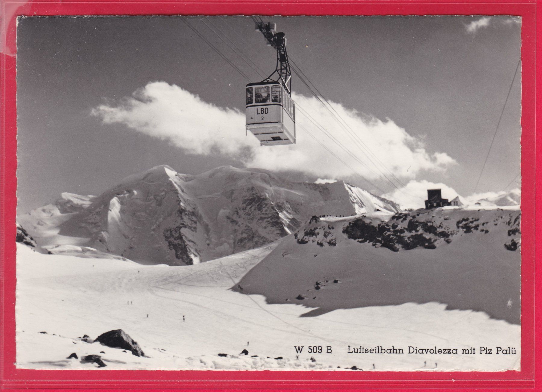 Cartoline postali: LUFTSEILBAHN DIAVOLEZZA MIT PIZ PALÜ, 8.7.1963 – Usato da Oberrieden venduto da Gebirgsstelze
