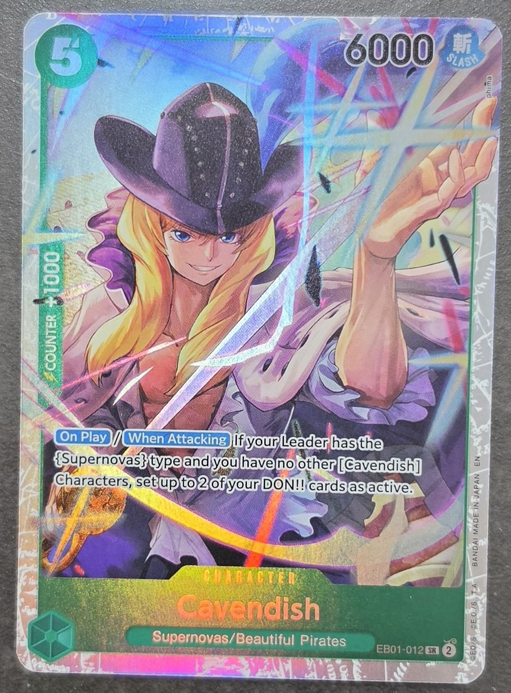Bandai Carte collezionabili: Cavendish EB01-012 SR ONE PIECE – Nuovo (secondo la descrizione) da Melano venduto da emm_m2jq