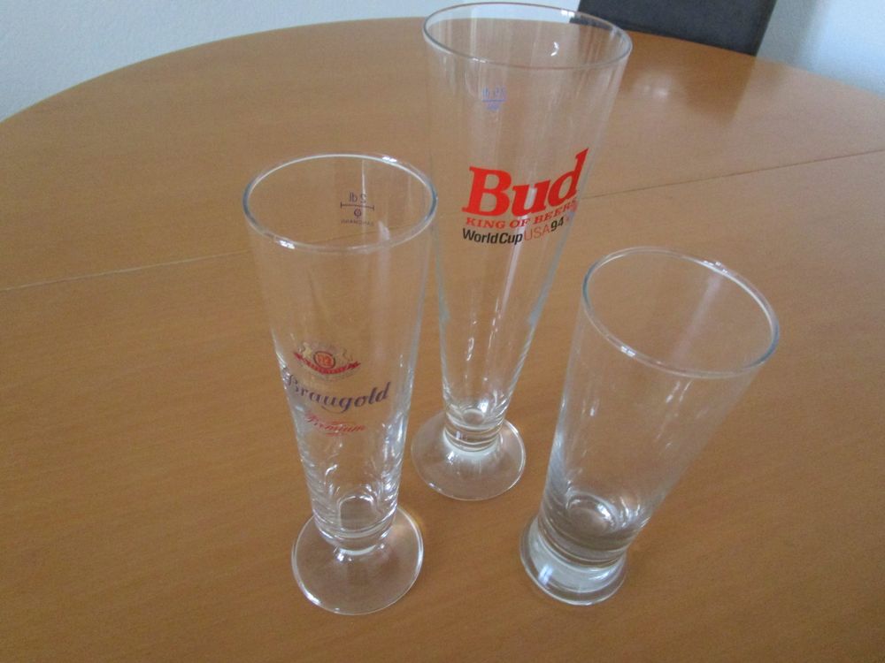 3 Stk Biergläser (Stangen) aus den 70ern (Gebraucht) in Ursenbach für ...