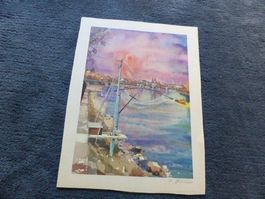 Basel,Druckgrafik,orig.signiert Arnold Gfeller,Salmenwaage