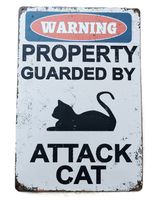 WARNING, CAT  - Blechschild  (neu/OVP)