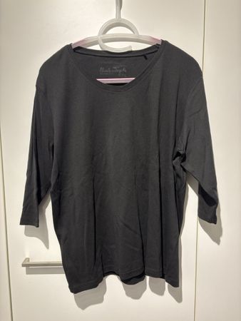 Damen T-Shirt schwarz 3/4 Arm Grösse XXL