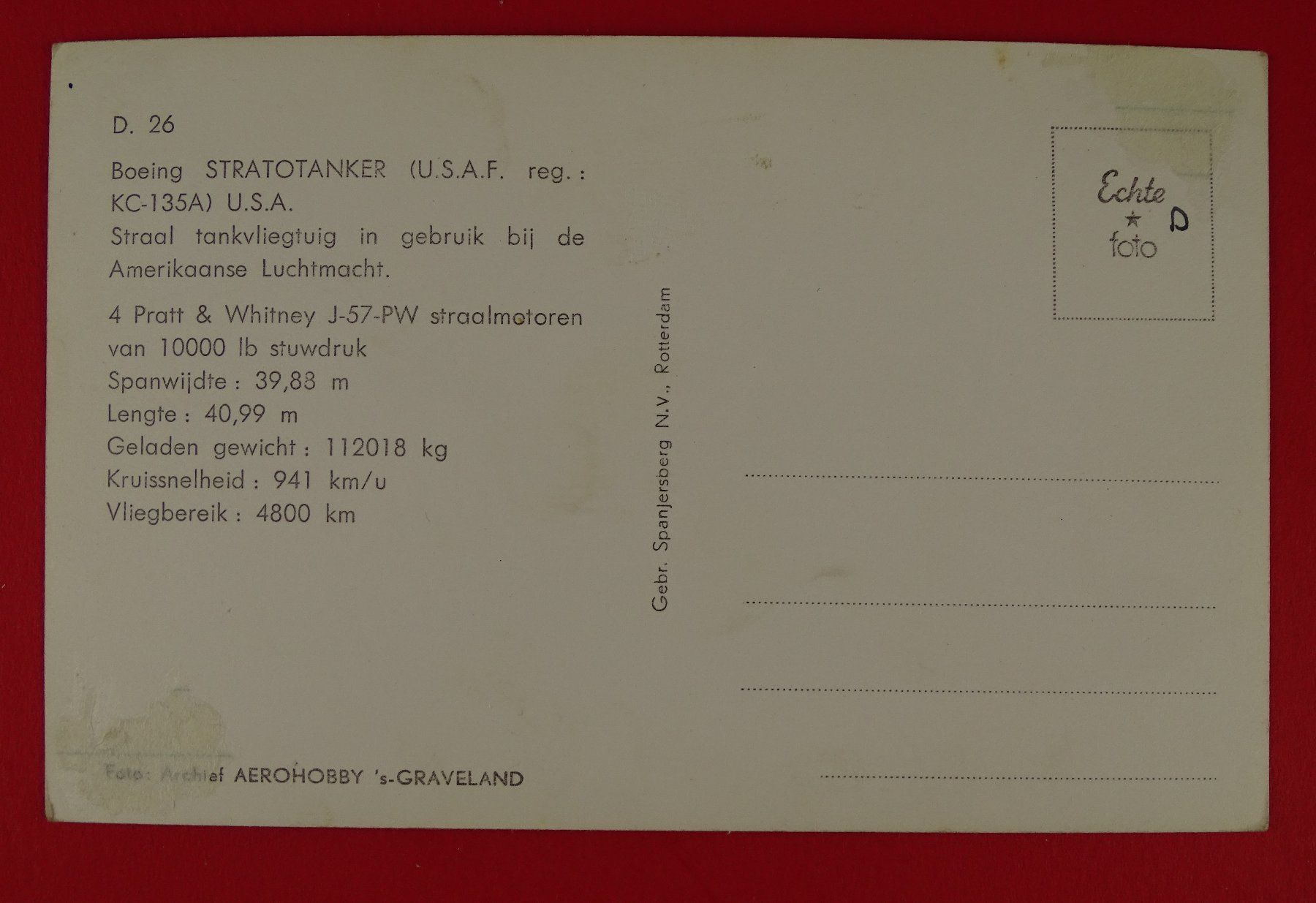 Cartes postales: BOEING STRATOTANKER U.S. AIR FORCE – D'occasion à Grüningen par Kartenlaube 1