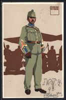 Künstler sign. Emil Huber: Soldat in Un