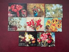1970 Bhutan Blumen Gemälde Satz  ** Luxus (4098)