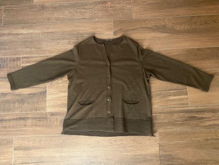 OSKA Schurwolle Strick Jacke schlammgrün Gr. 4 46/48