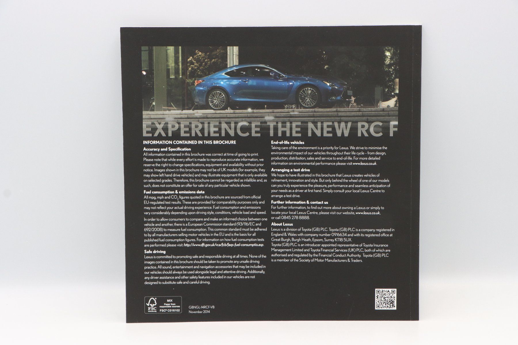 Lexus Documents: Lexus RC F 2014 Prospekt – D'occasion à Bühl b.Aarberg par Collectorpassions 1
