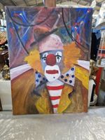 Gemälde Ölbild Clown auf Leinwand 52 X 69 cm