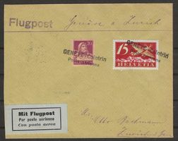 1925 : Flugpostbrief Genève -Contrin