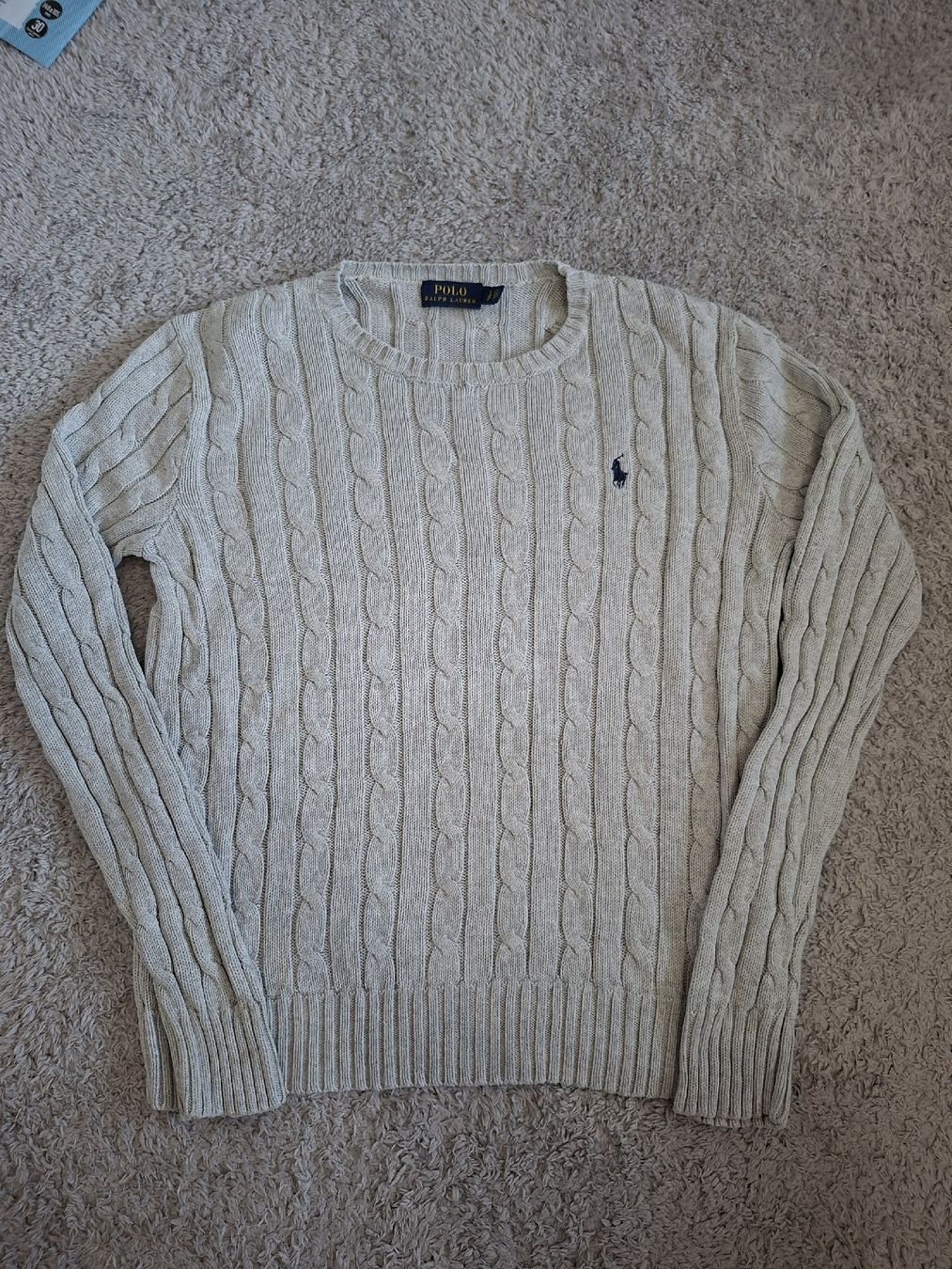 Ralph Lauren Pulls & Sweat-shirts: Pull torsadée Ralph Lauren gris coton taille S  – D'occasion à Renens VD par ser_j2fn