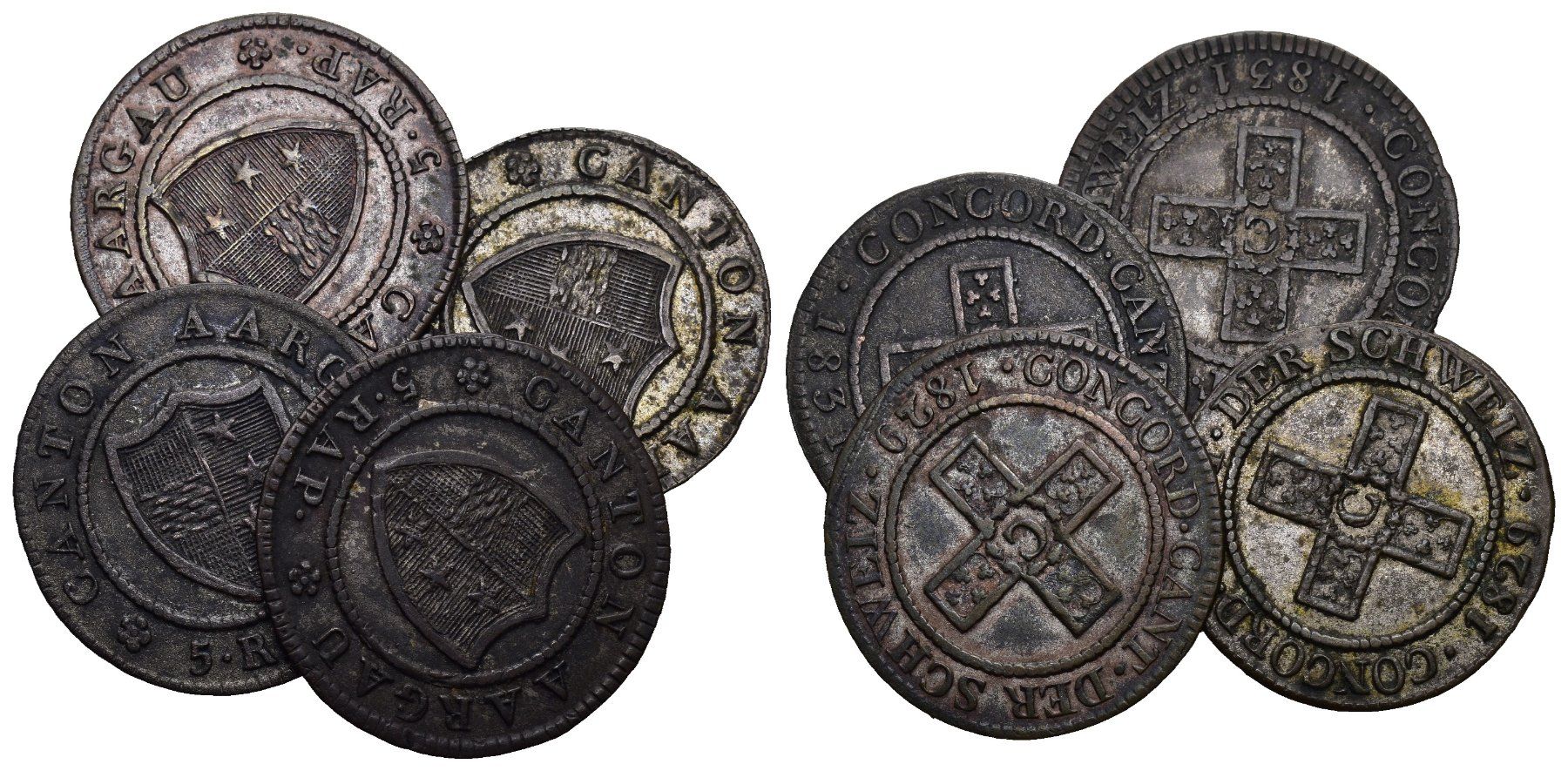 Toutes les monnaies: Aargau Lot 2x1829+2x1831 – D'occasion à Bern par numismatictops