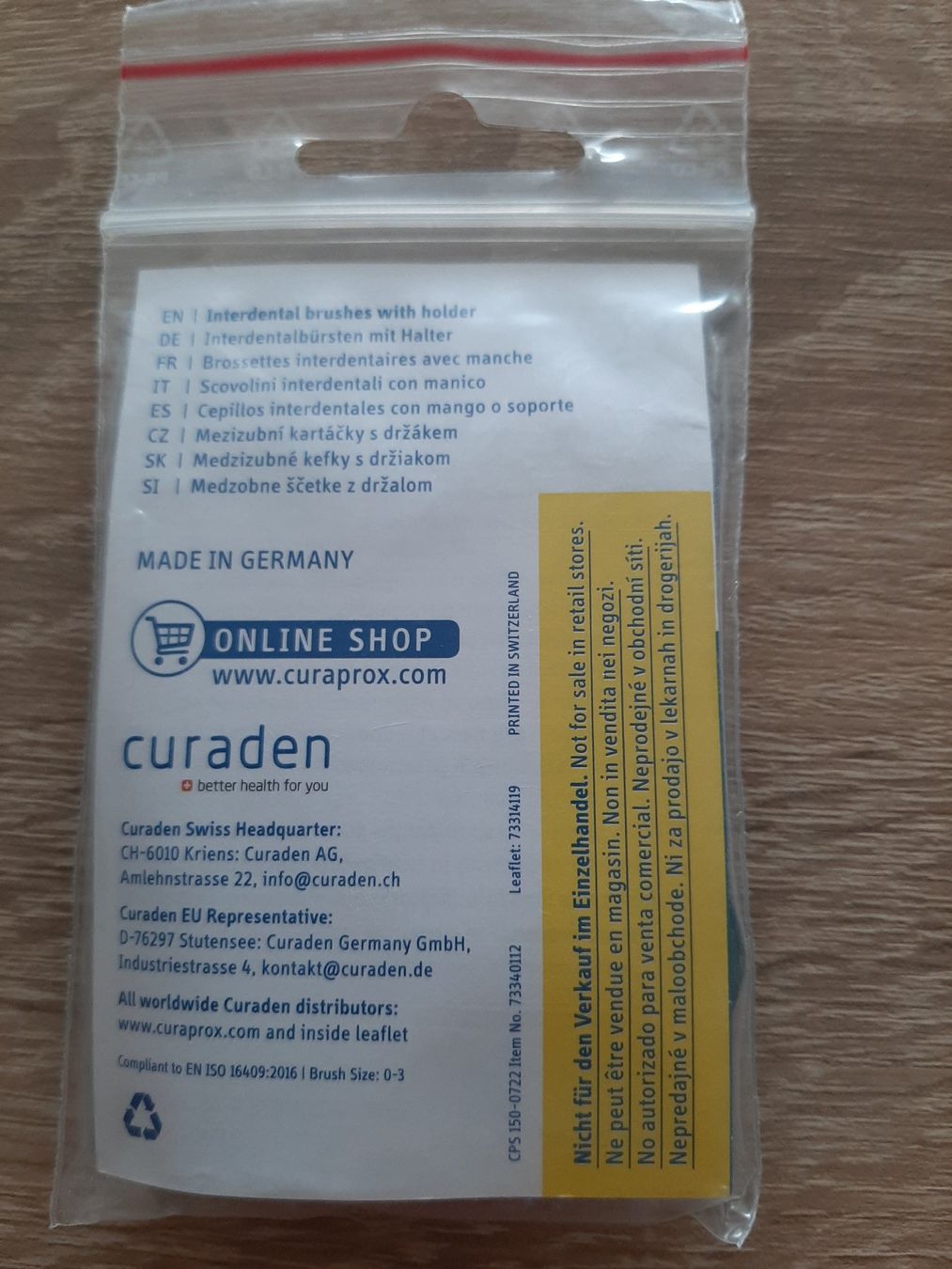Curaprox Cura dei denti: Interdentalbürsten mit Halter Curaprox CPS 150 – Usato da Menziken venduto da Rien1 2