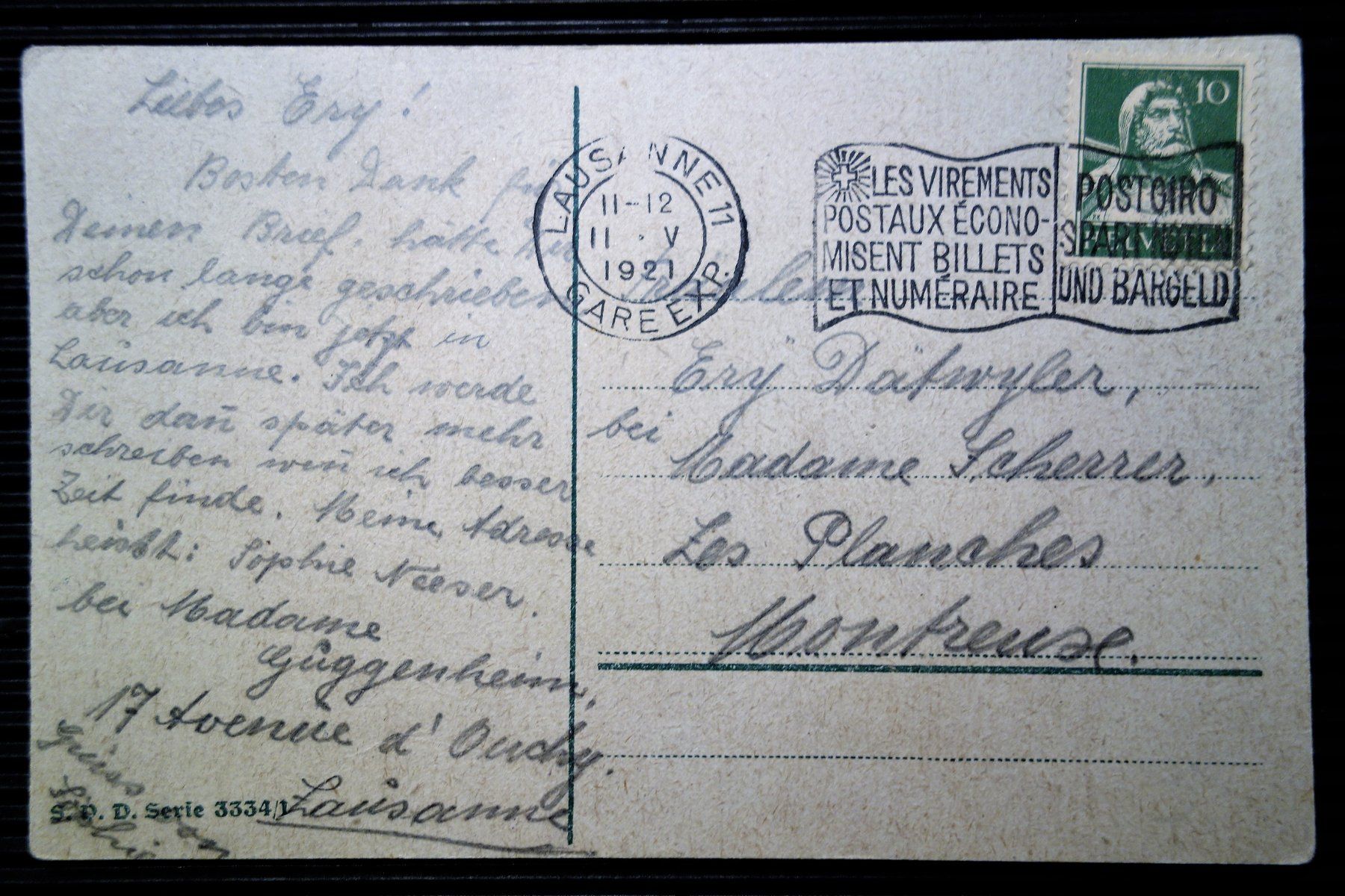Cartoline postali: 1921 Postkarte – Usato da Mettmenstetten venduto da Sutasso 1