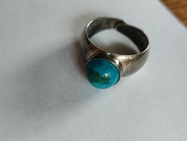Silber 925 Fingerring mit Türkis.ID:1.8 vergrösserbar