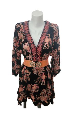 Kleid / Tunika von ZARA Gr. S mit Samt Paisley Boho Hippie