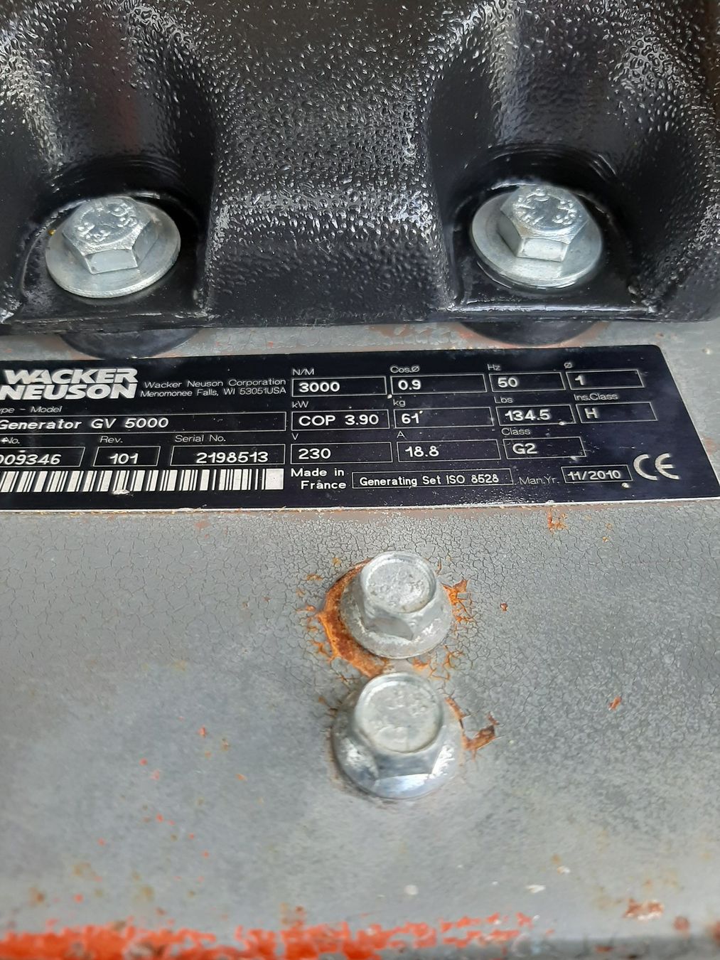 Generatori di corrente: Generator Stromerzeuger Wacker Neuson Honda 230V/3.9kW – Usato da Rain venduto da Kleinmoto 5