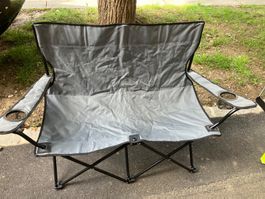 Campingstuhl 2-Sitzer Grau neuwertig