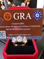 Moissanite Ring 3 Karat Gr. 55 – Rhodiniert – mit GRA-Karte