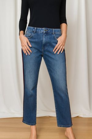 ONLY Jeans „Cass“ - Regular Straight mit Galonstreifen