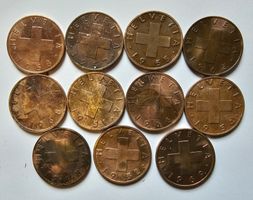 Monnaie suisse - 11 pièces de 2 centimes