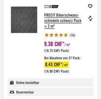 PRECIT Biberschwanz-schindeln schwarz 2m2