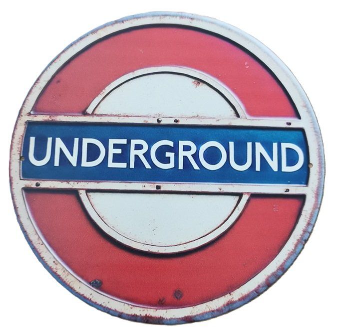 Insegne: UNDERGROUND  - Blechschild  (neu/OVP) – Nuovo e nell'imballaggio originale da Wilen b. Wollerau venduto da morethanmusic