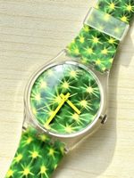 Swatch Armbanduhr Kaktus Design transparentes Gehäuse