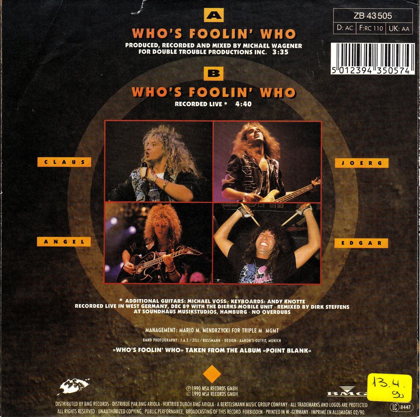 Schallplatten: Bonfire Vinyl Single von 1990 – Gebraucht aus Volketswil von Abcrecords 1