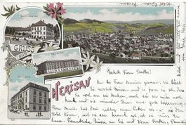 Herisau AR Hotel Heinrichsbad Hotel Löwen 4 Bild Litho 1902