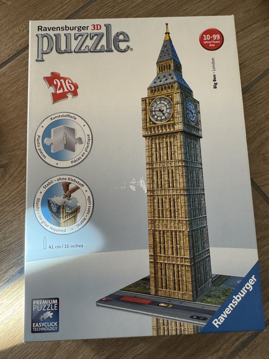 Ravensburger Puzzle: Ravensburger 3D Puzzle Big Ben – Usato da Rombach venduto da aniker