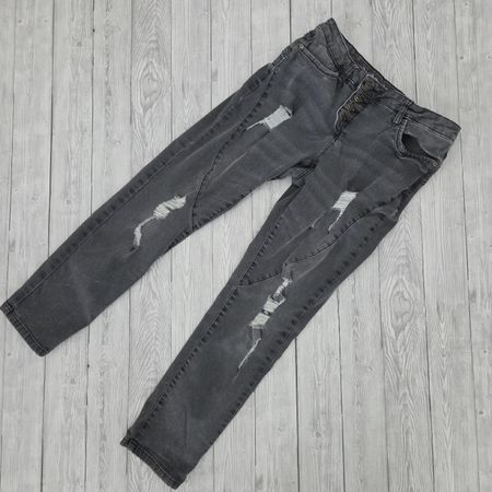 Graue Rainbow Boyfriend Jeans, Grösse 38, Top Zustand