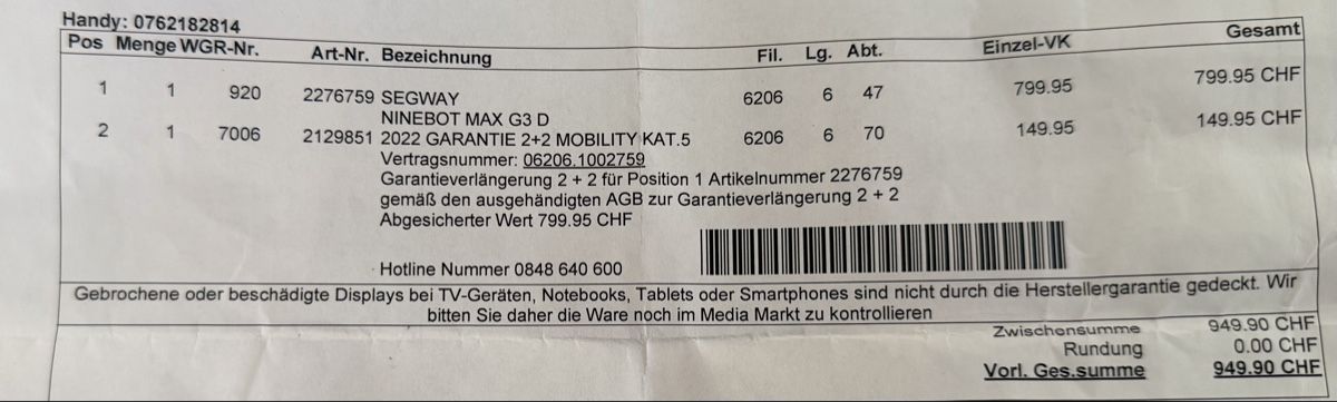 Scooter: SEGWAY Ninebot MAX G3 D E-Scooter – Nuovo (secondo la descrizione) da Bronschhofen venduto da liv_scy2 1