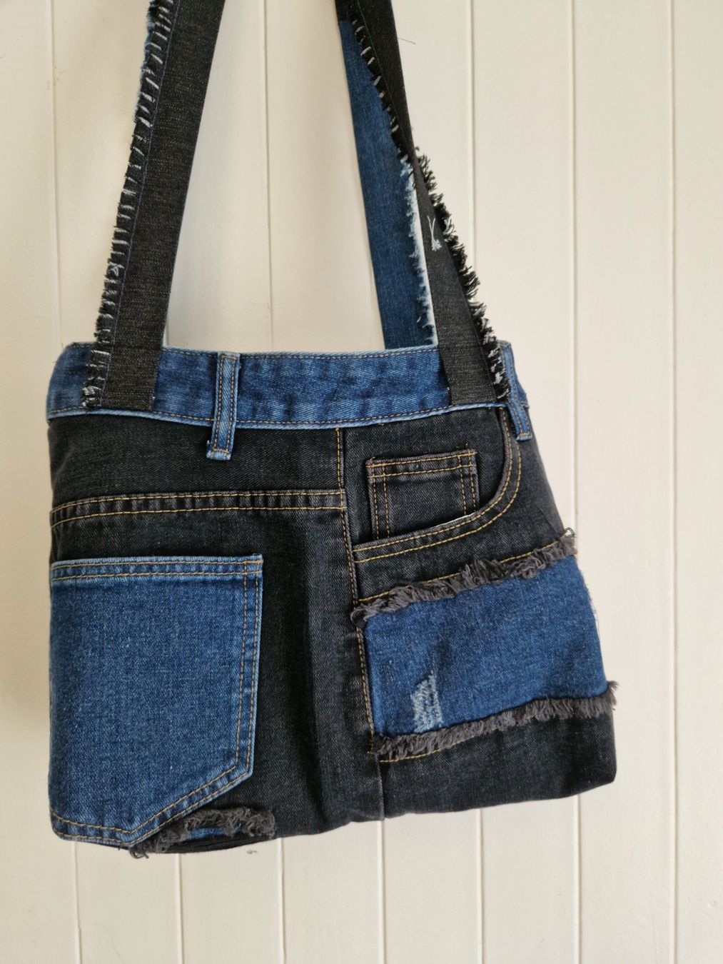 Borse da donna: Sac jeans patchwork noir / bleu UNIQUE – Nuovo e nell'imballaggio originale da St-Imier venduto da goodber 2