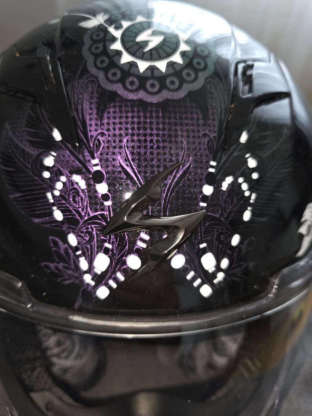 Caschi & visiere: Scorpion EXO Motorradhelm, Schwarz/Lila, unfallfrei – Usato da Stein AG venduto da eMODy 5