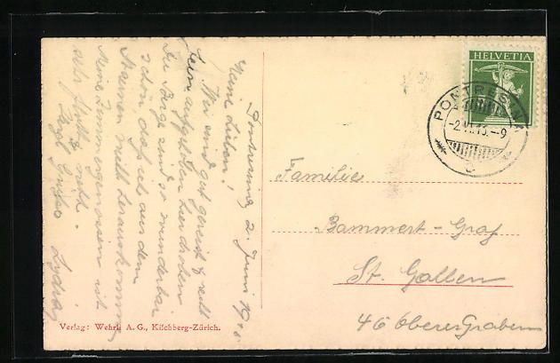 Ansichtskarten: AK Pontresina, Ruine Spaniola, 1915 – Gebraucht aus Berlin von bartko-reher 1